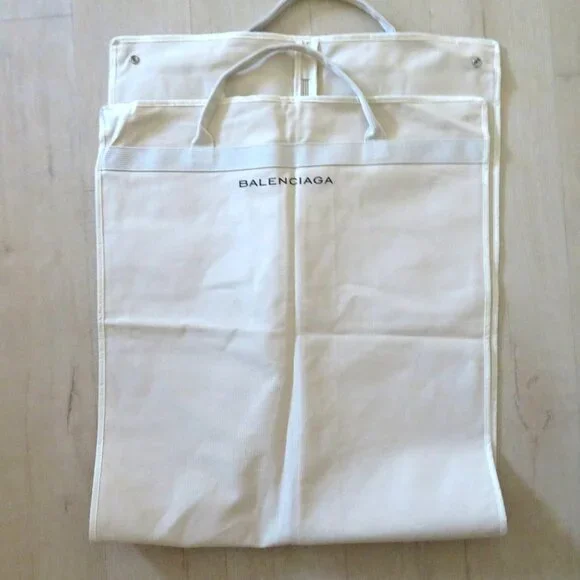 Balenciaga Logo Canvas Garment Storage Bag Dust Travel Suits Dress Coats 23 x55